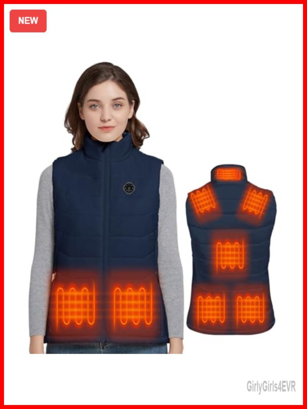 KOVNLO Women's Heated Vest 5-in-1 Smart Controller Nylon Work Outerwear